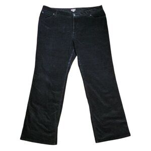 J Jill Pants Womens Plus Size 18 Solid Black Corduroy Stretch Boot Cut Pockets